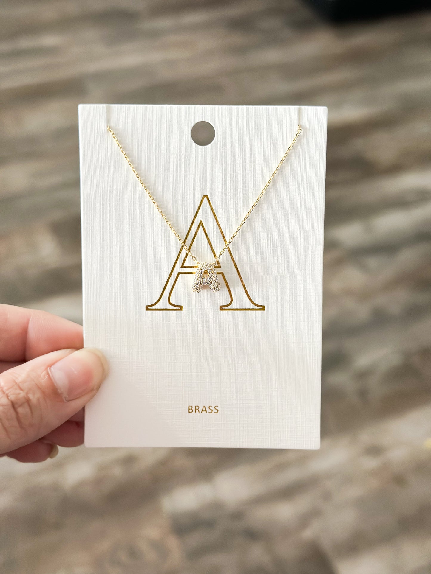 Sparkly Initial Necklace - Gold