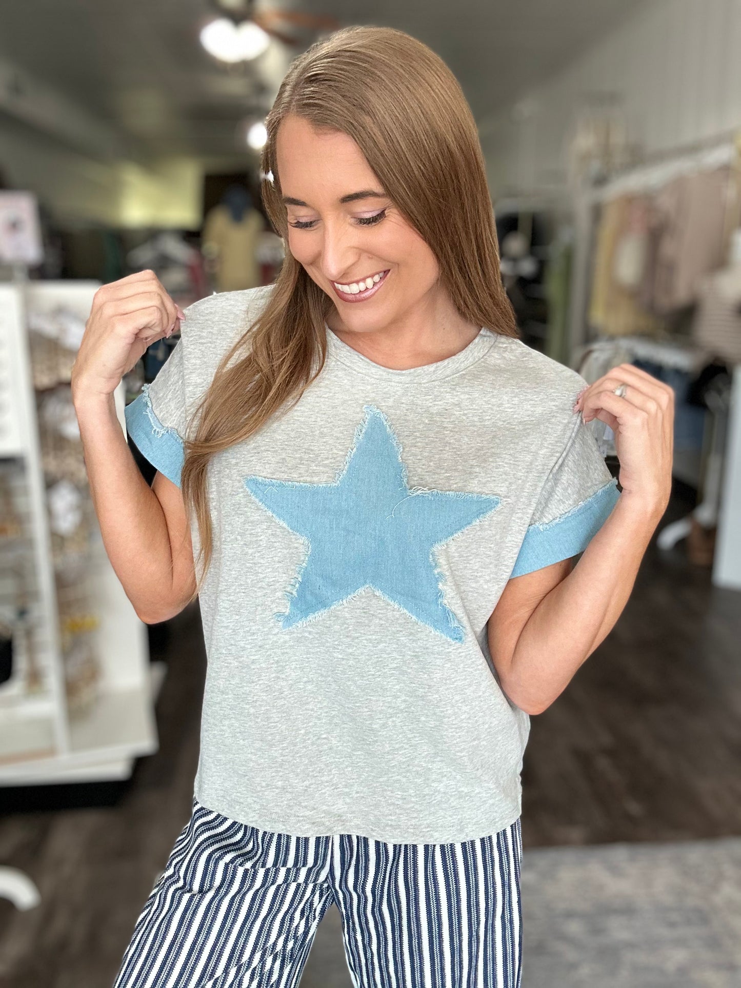 Among the Star Boxy Patch Tee