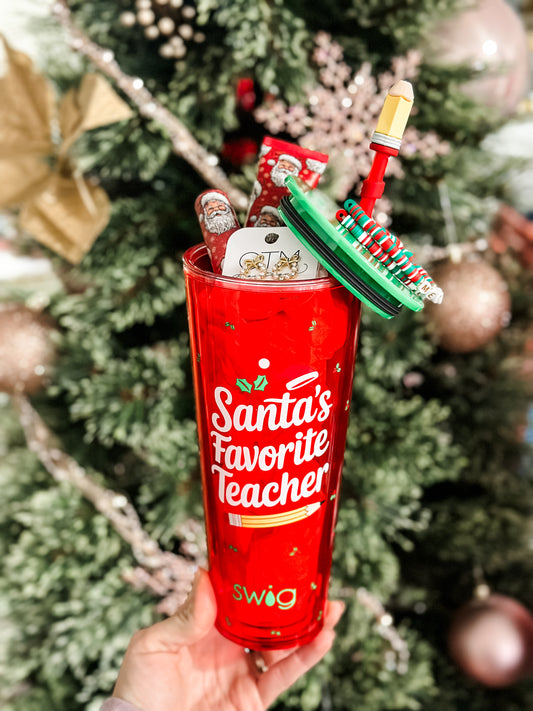 24oz Santa’s Favorite Teacher Swig Tumbler