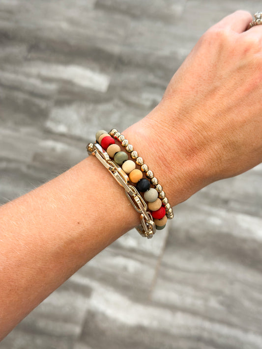Fall Beaded Stretch Bracelet