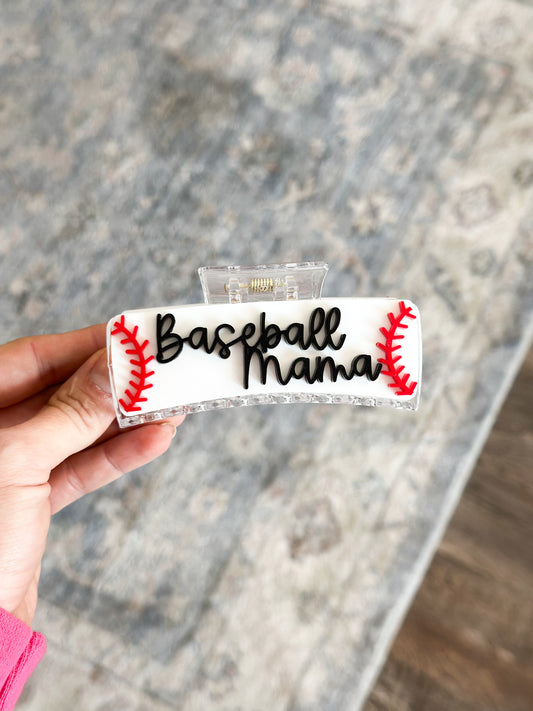 Baseball Mama Claw Clip