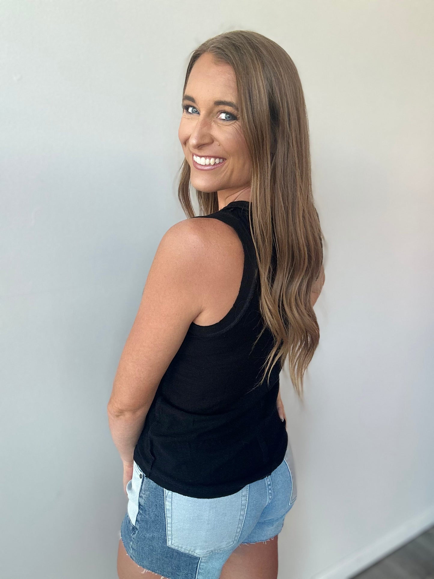Heat of the Day Flowy Tank (Black)