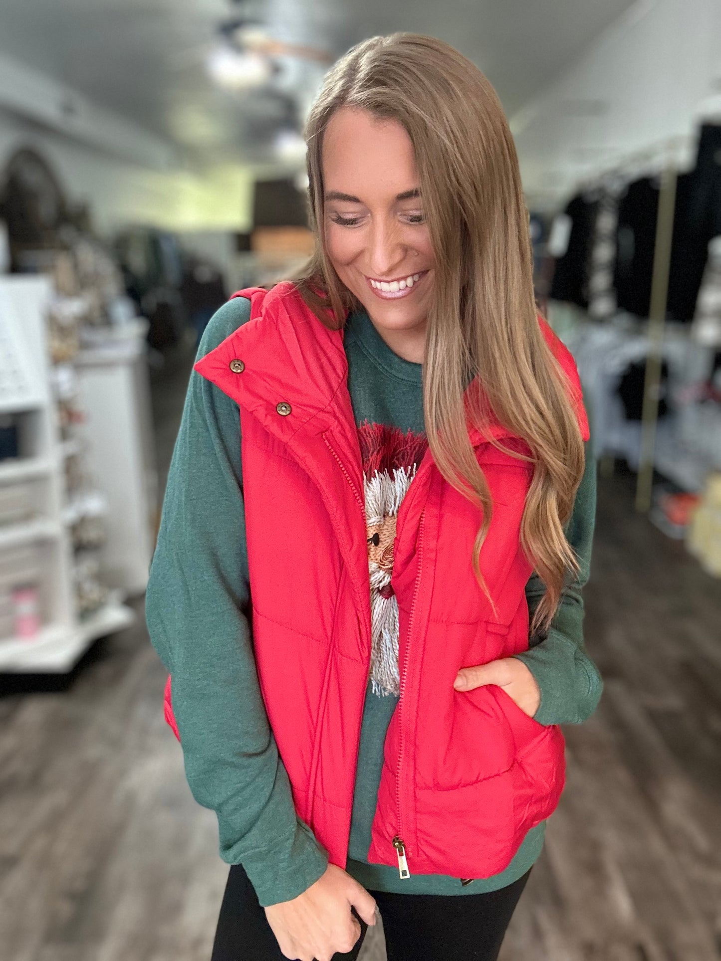 RESTOCK Day Trip Puffer Vest - Red