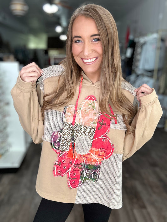 Santa Rosa Patchwork Hooded Pullover