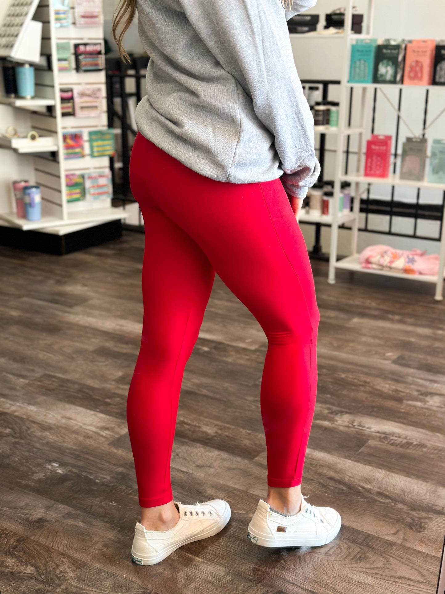 Comfort For Days Buttery Soft Wide Band Leggings (Red)