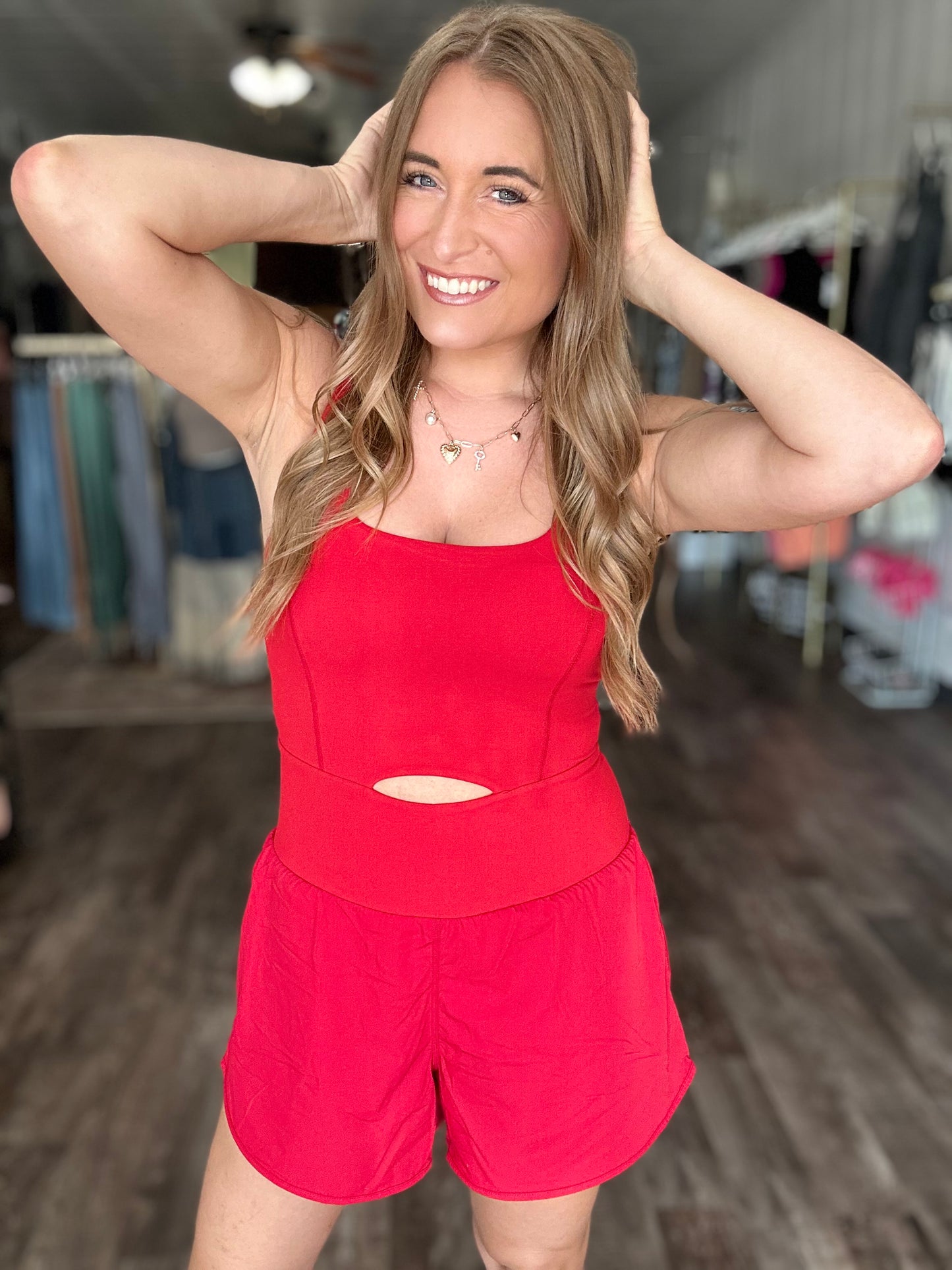 Give Me More Romper - Red