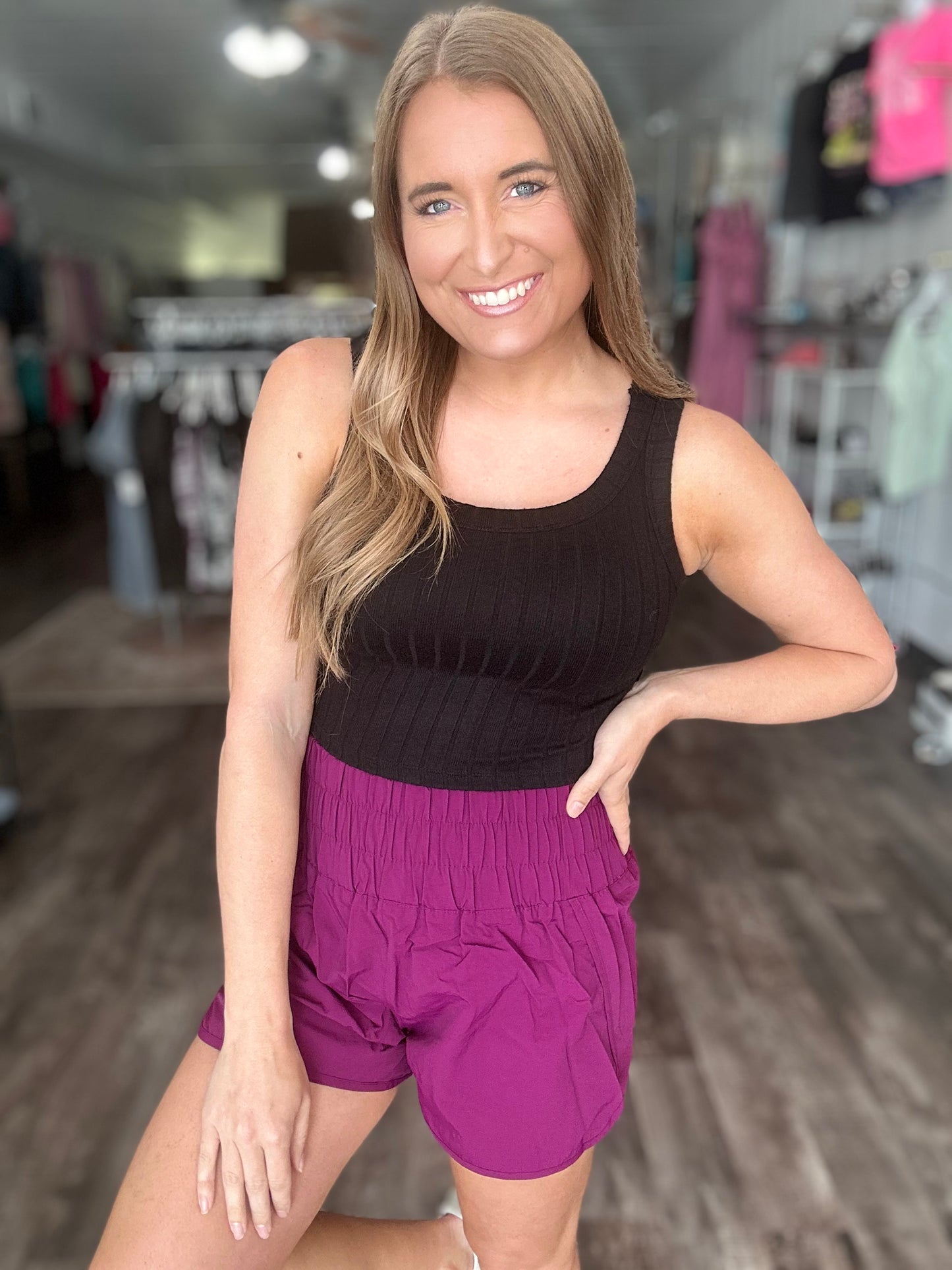 Summer Lovin’ Wide Band Athletic Shorts - Plum