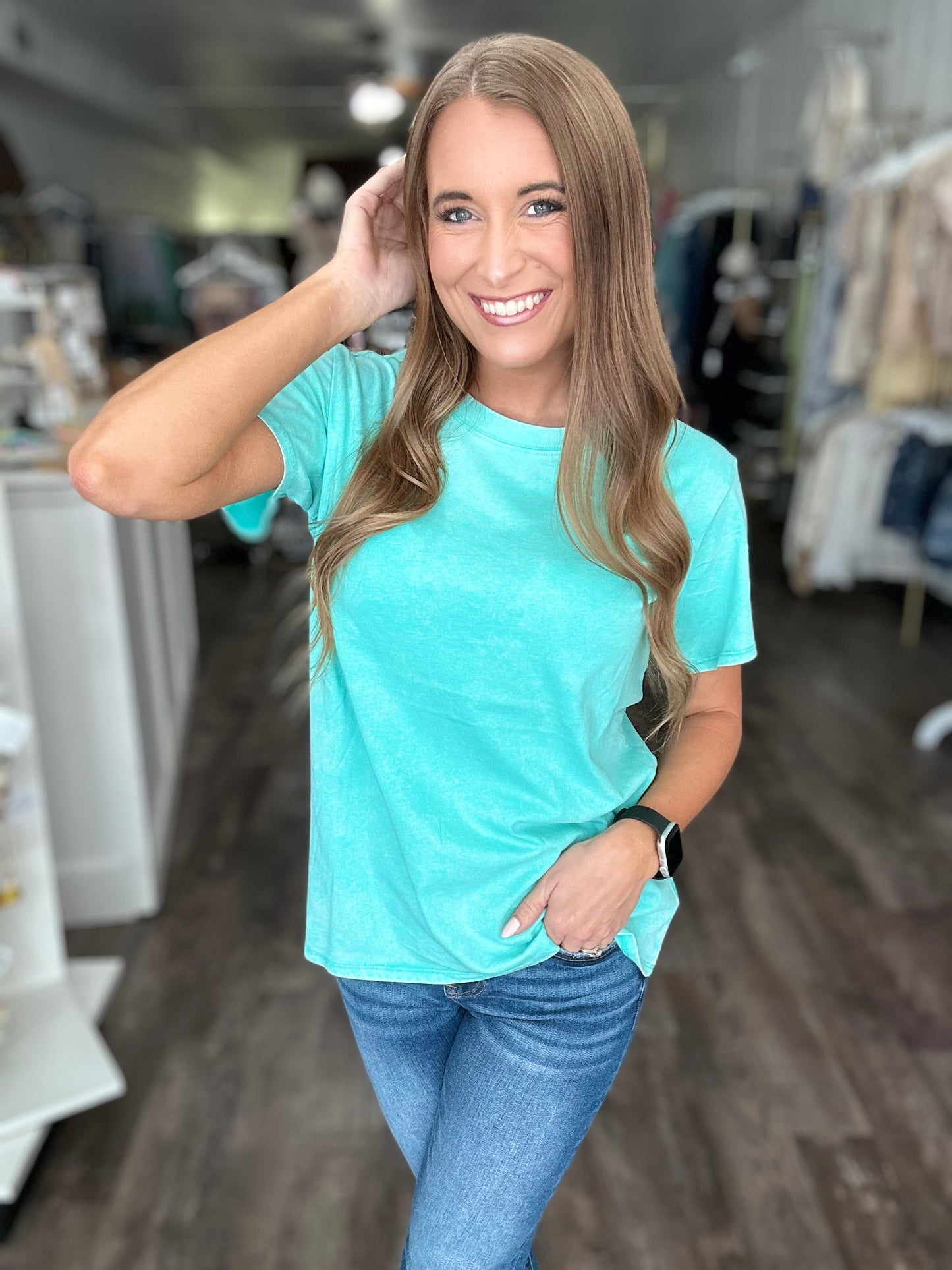 Don’t Stress Oversized Washed Tee (Mint)