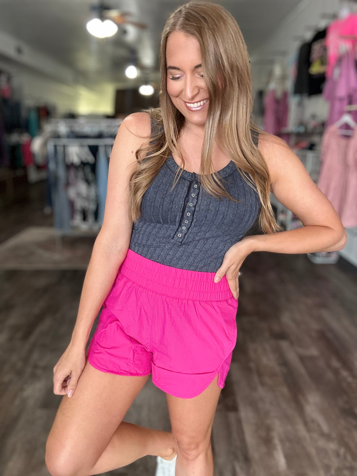 Day Out Windbreaker Shorts - Pink