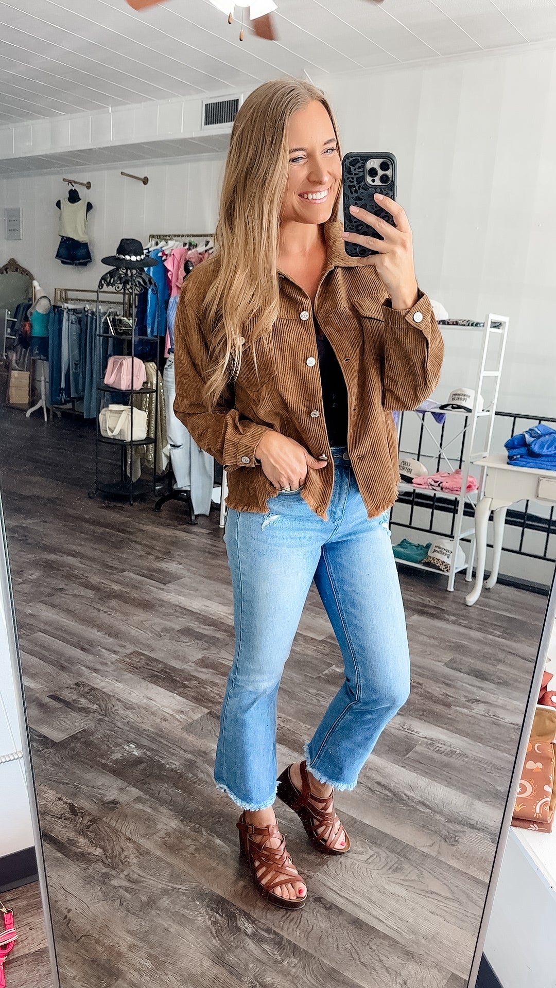 Claire Raw Hem Straight Leg Denim