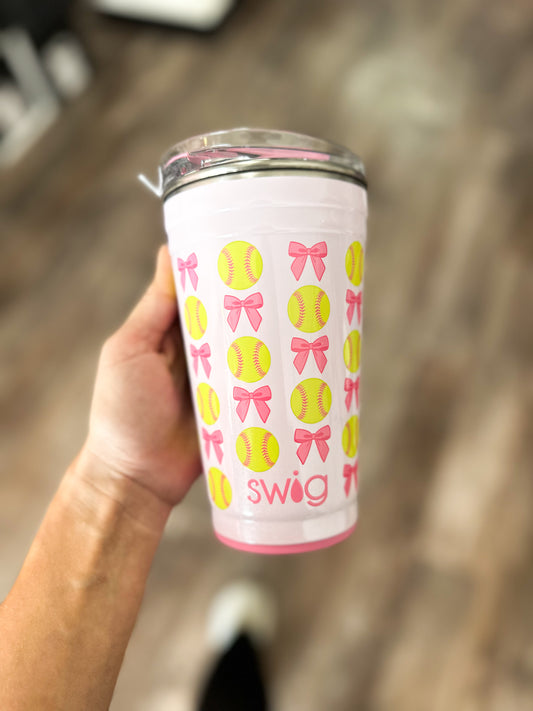 Pitch Hit Run 24oz Swig Life Tumbler