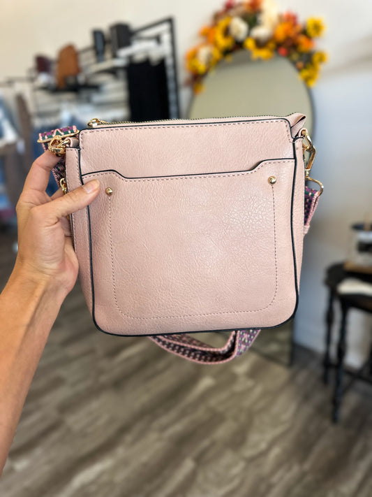 Boho Strap Crossbody Bag (Blush)