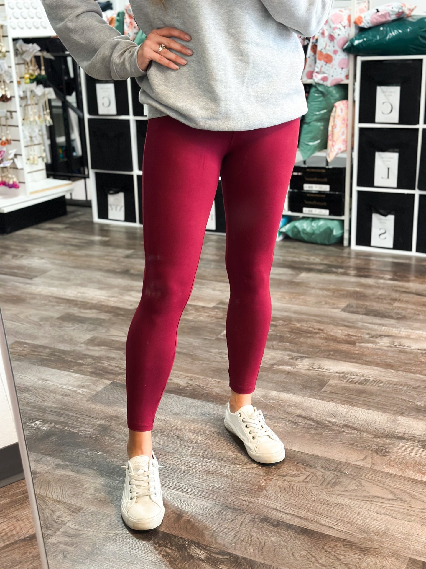 Comfort For Days Buttery Soft Leggings (Burgundy)
