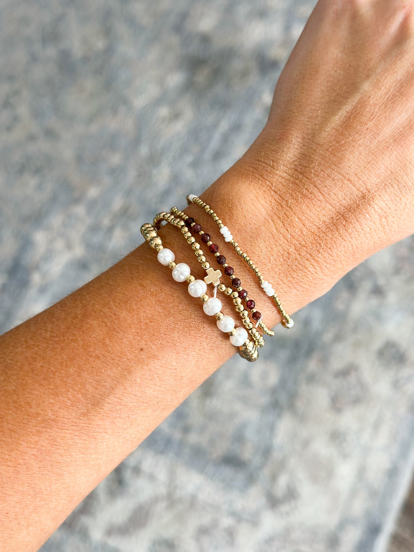 Pearl Stretch Stack Bracelet
