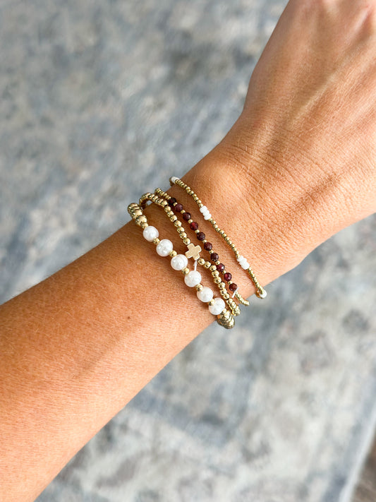 Pearl Stretch Stack Bracelet