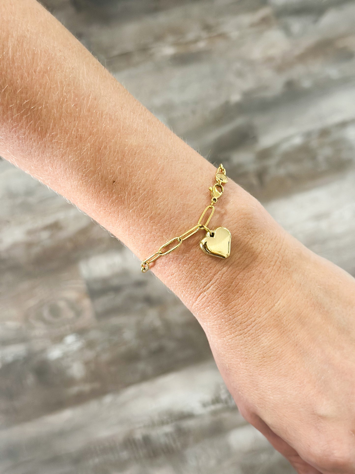 18K Stainless Steel Heart Bracelet