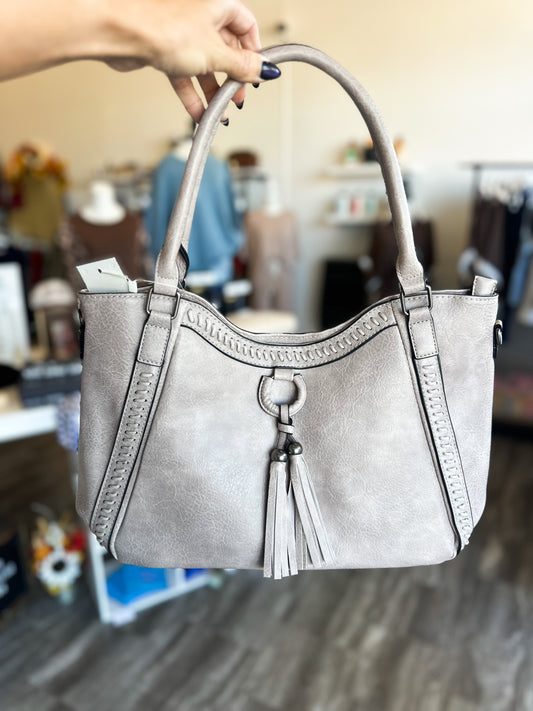 Tracy Tassel Stitch Satchel (Grey)