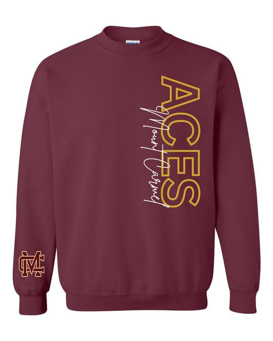 Preorder Aces Statement Long Sleeve/Crewneck (Maroon)