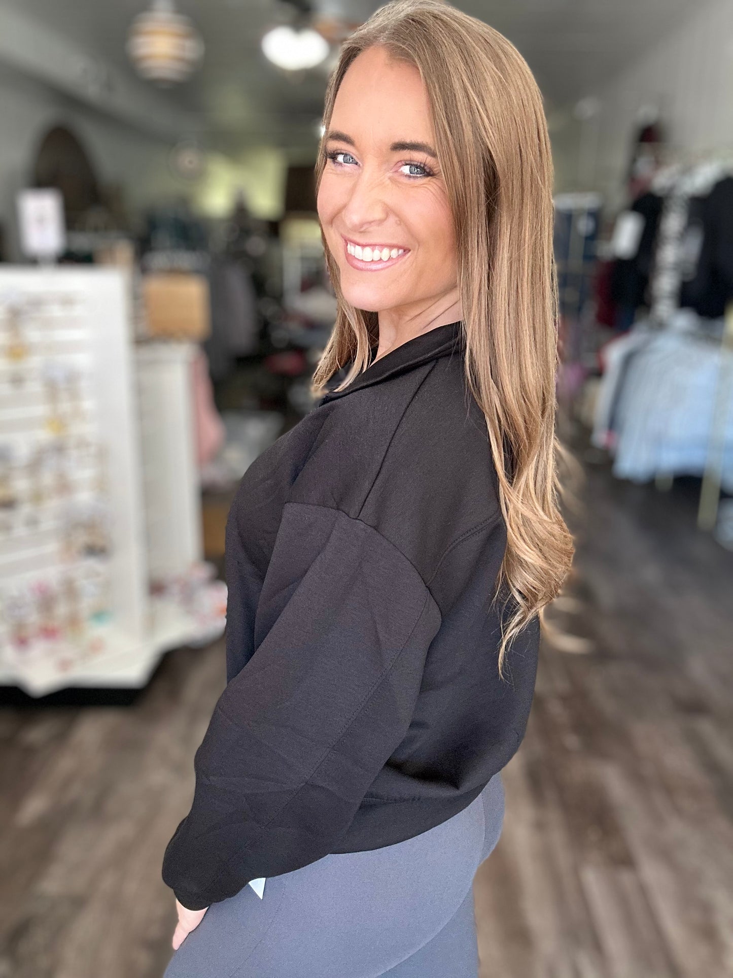 It’s Go Time Quarter Zip Pullover (Black)