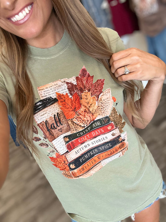 Cozy Fall Books Graphic Tee