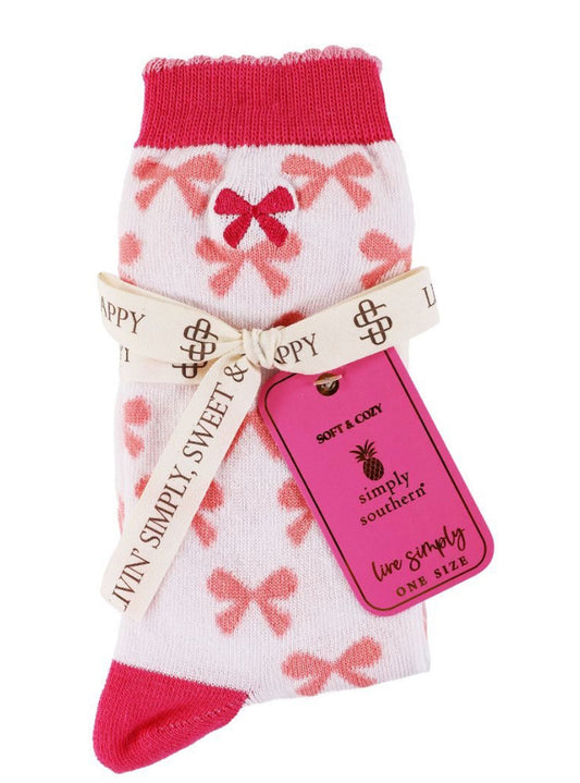 White Bow Socks