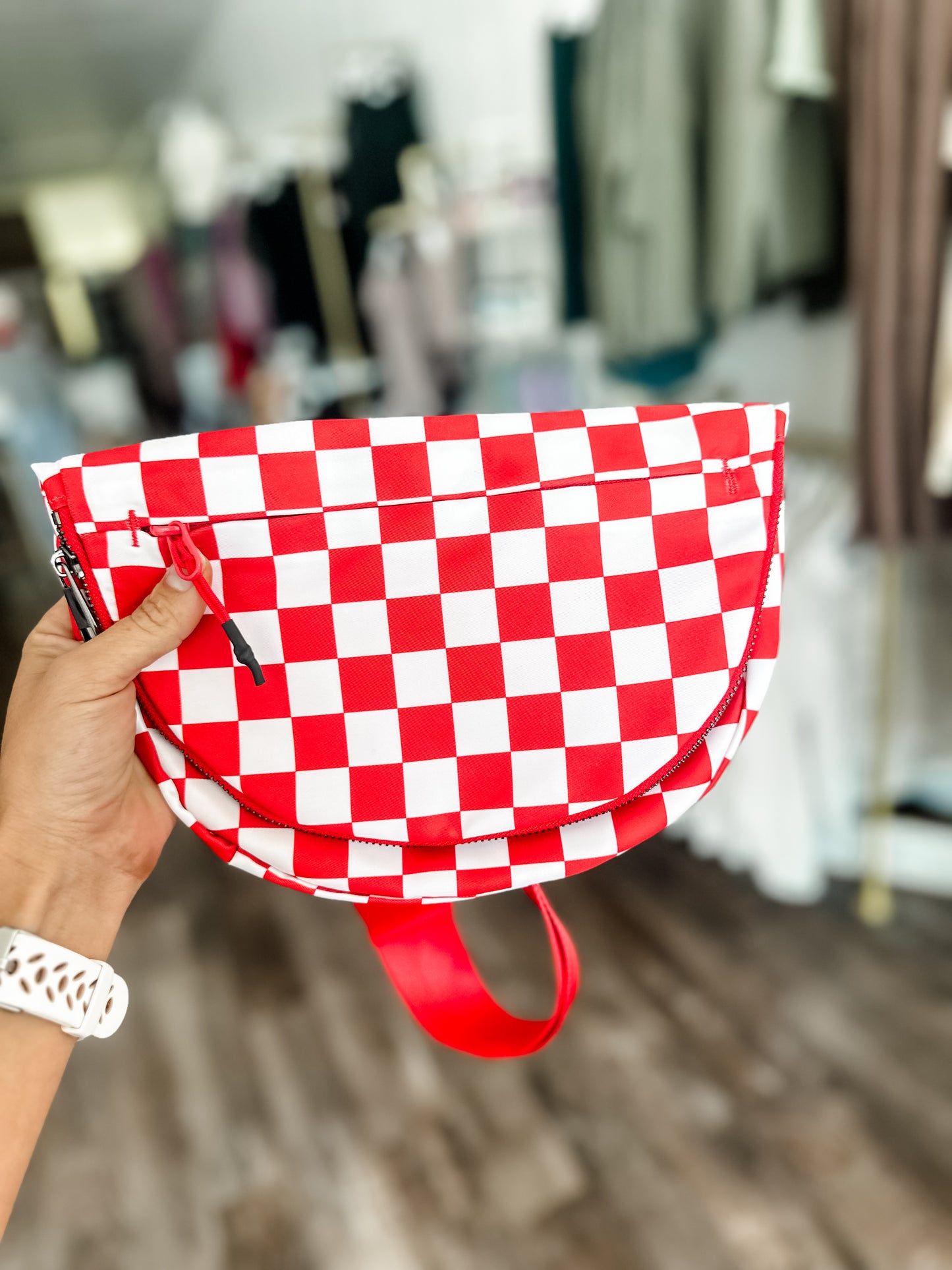 For The Hustle Sling Bag - Red Checkered