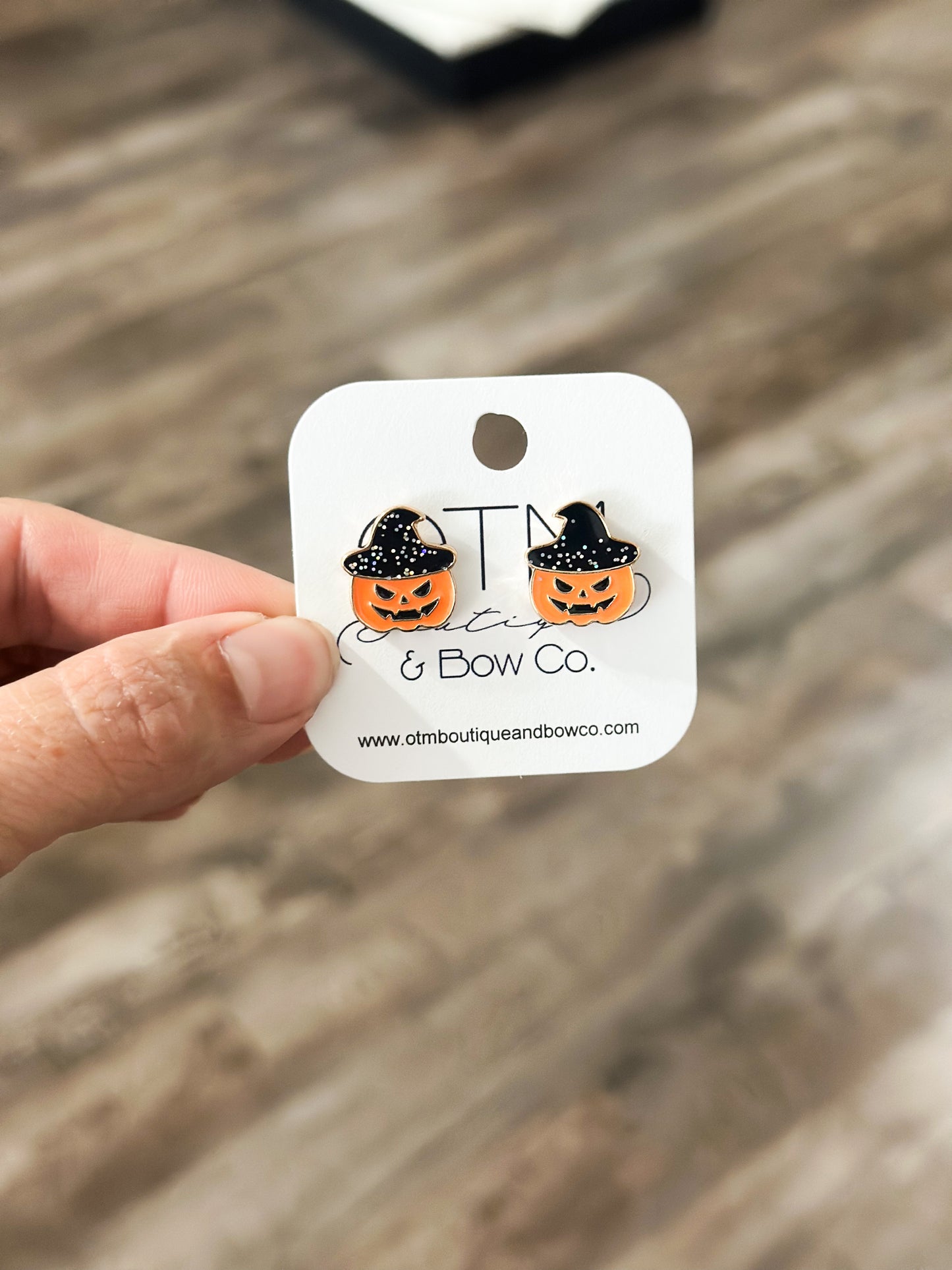 Glitter Pumpkin Studs