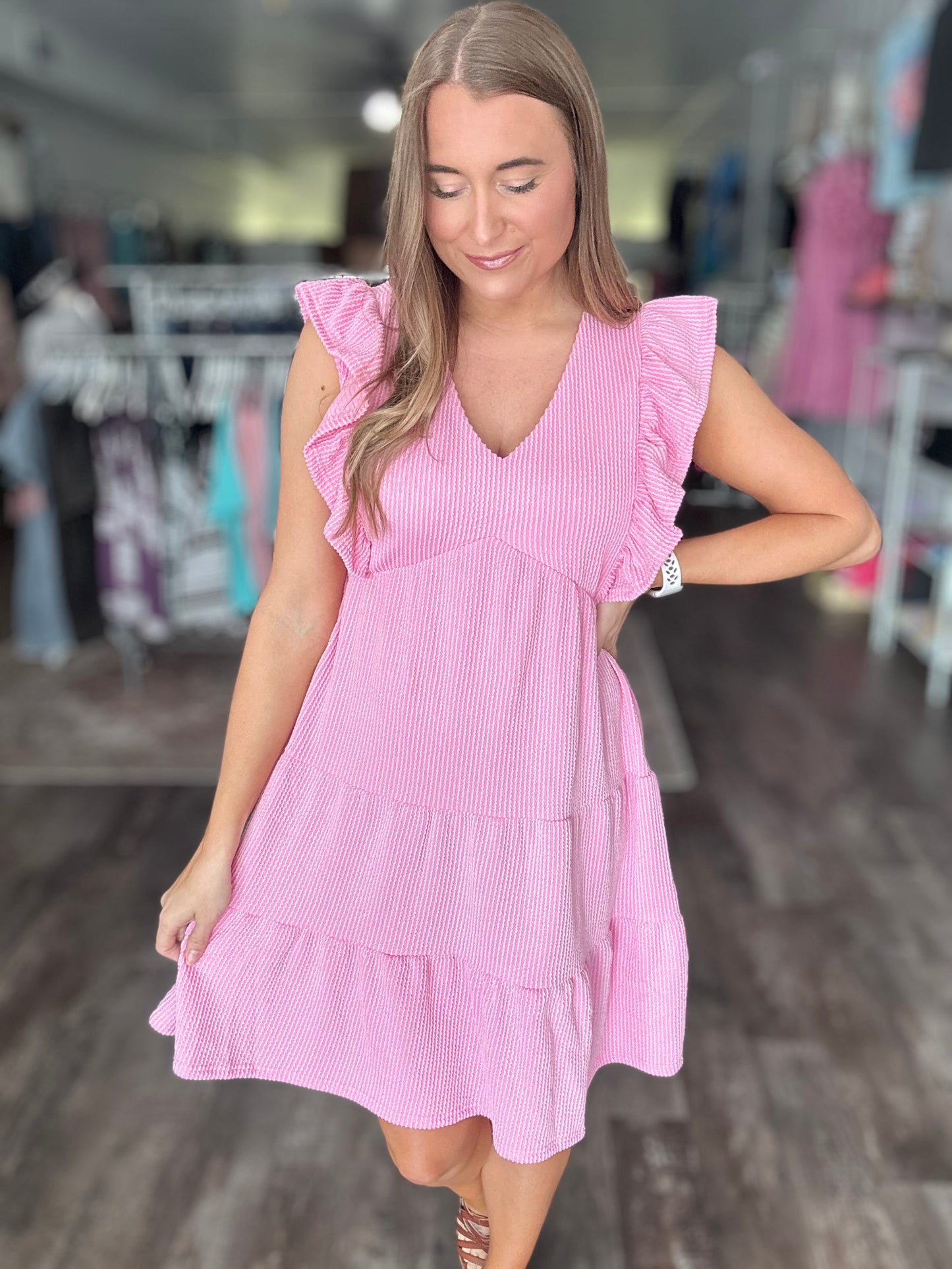 Worth Your While Ribbed Dress - Simply Southern