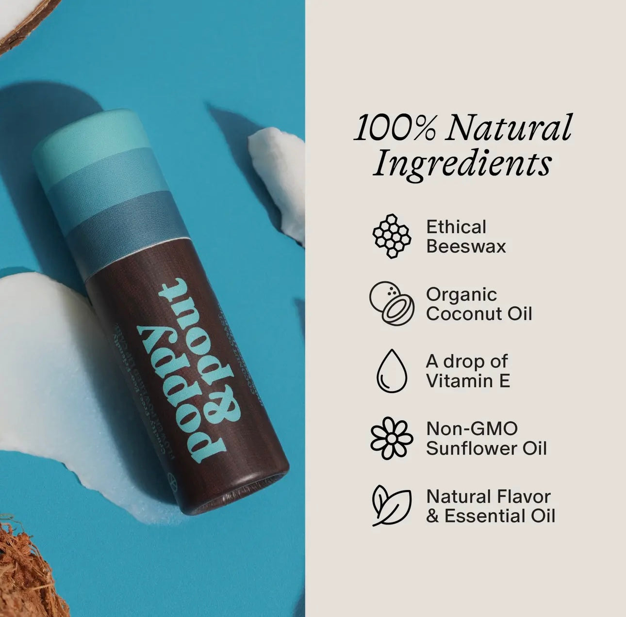 Poppy & Pout Lip Balm - Coconut Coast