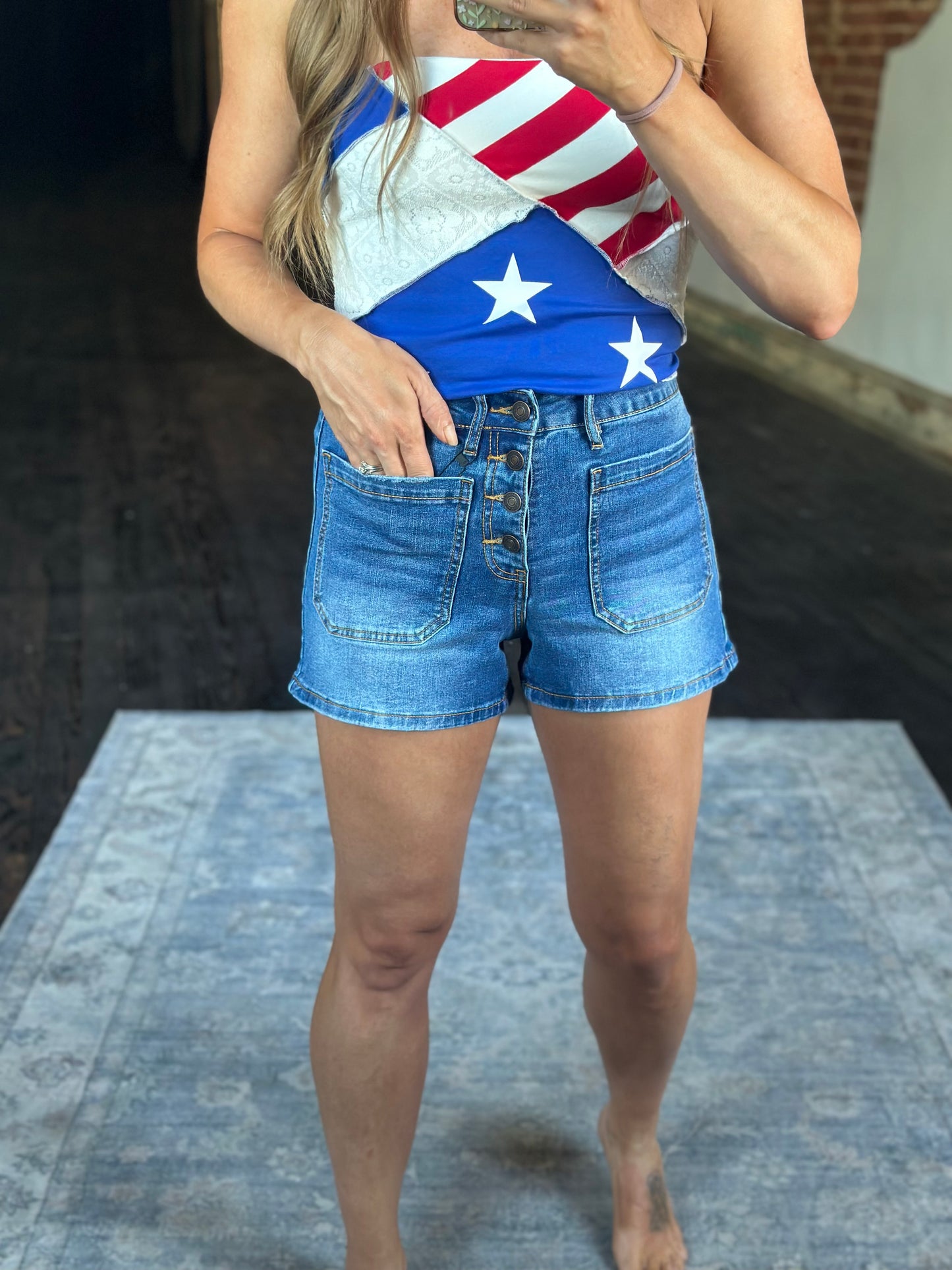 Corey Patch Pocket Button Shorts