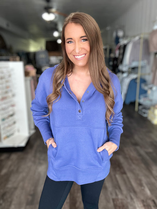 Sweet & Cozy Hooded Pullover (Periwinkle)