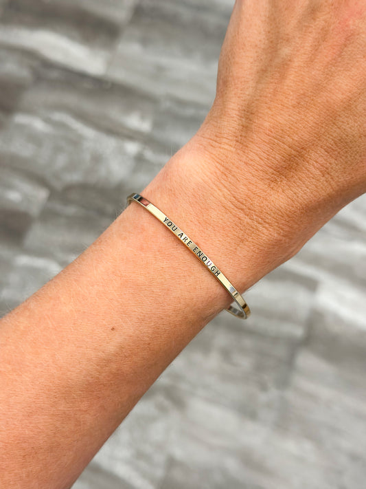 You Are Enough Bangle Bracelet (Gold)