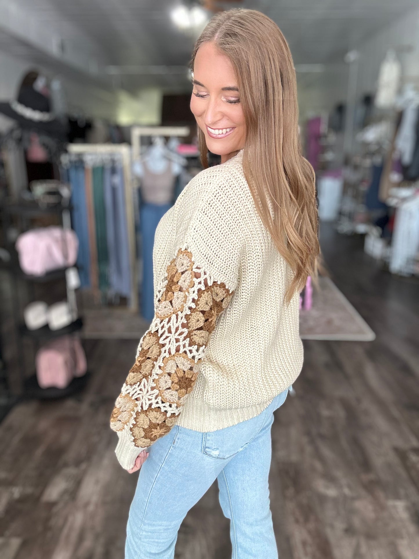 This Is It Crochet Sleeve Cardigan