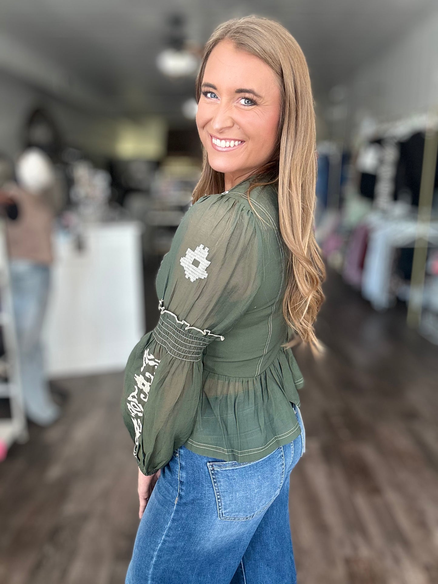 Leaving It Behind Embroidered Top