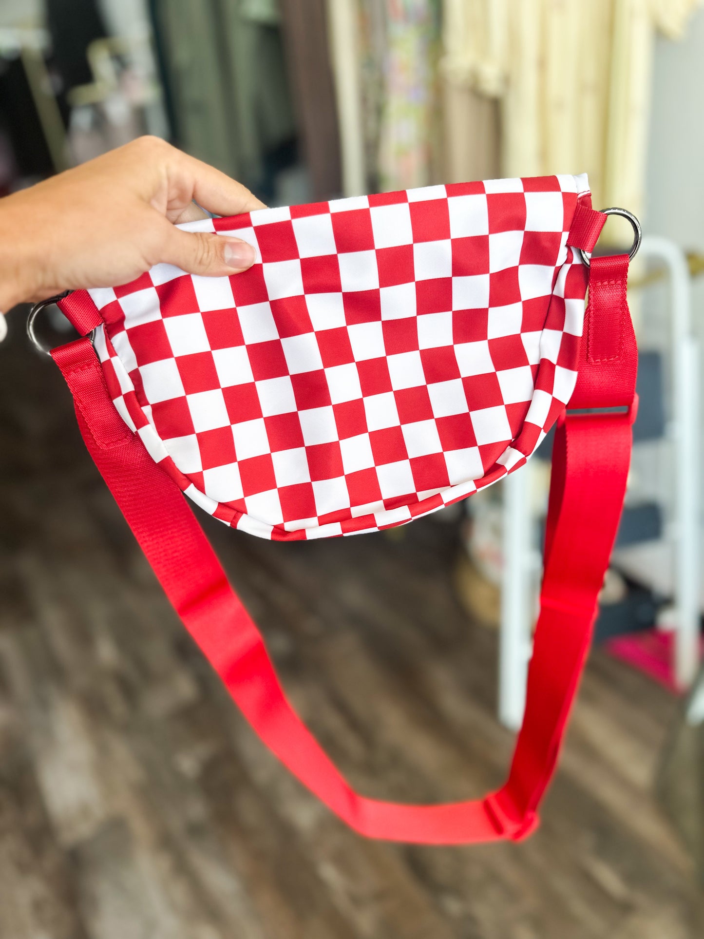 For The Hustle Sling Bag - Red Checkered