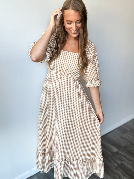 In The Park Gingham Maxi Dress