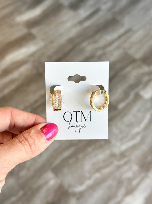 Sparkle Forever Gold Hoops
