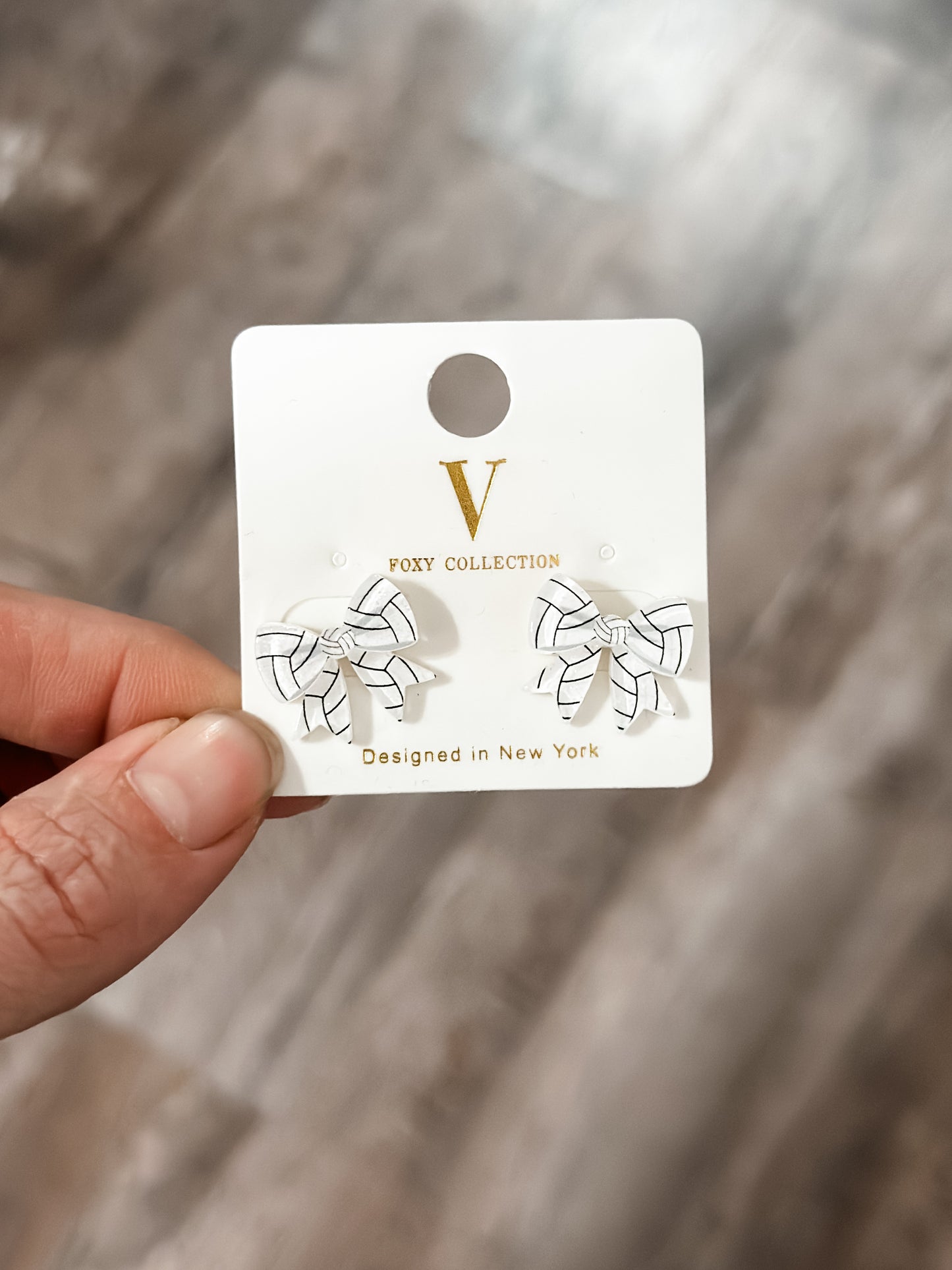 Volleyball Bow Stud Earrings