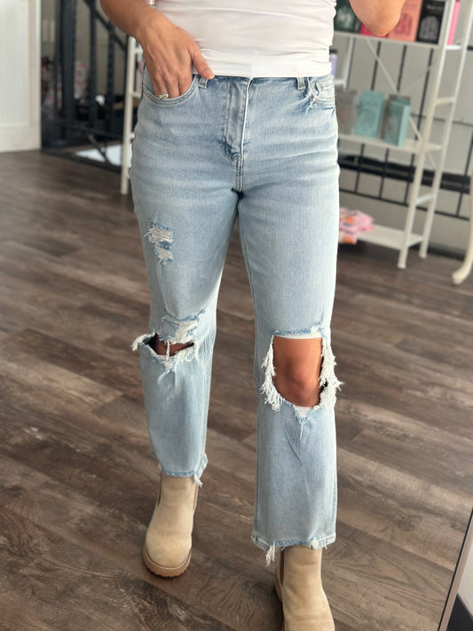 Jodie High Rise Distressed Denim