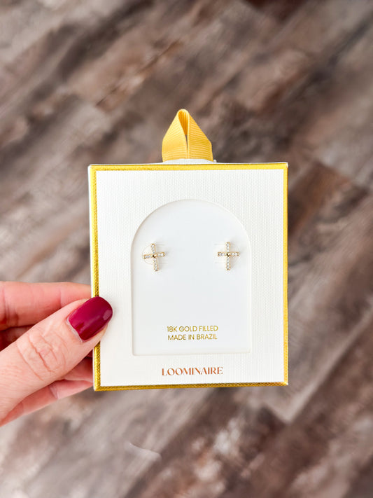 Cross Studs (18K Gold Filled)