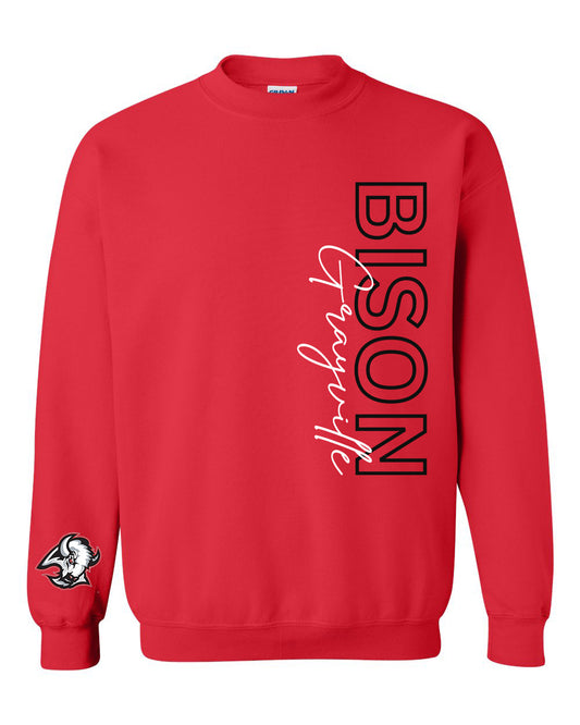 Preorder Bison Statement Long Sleeve/Crewneck (Red)