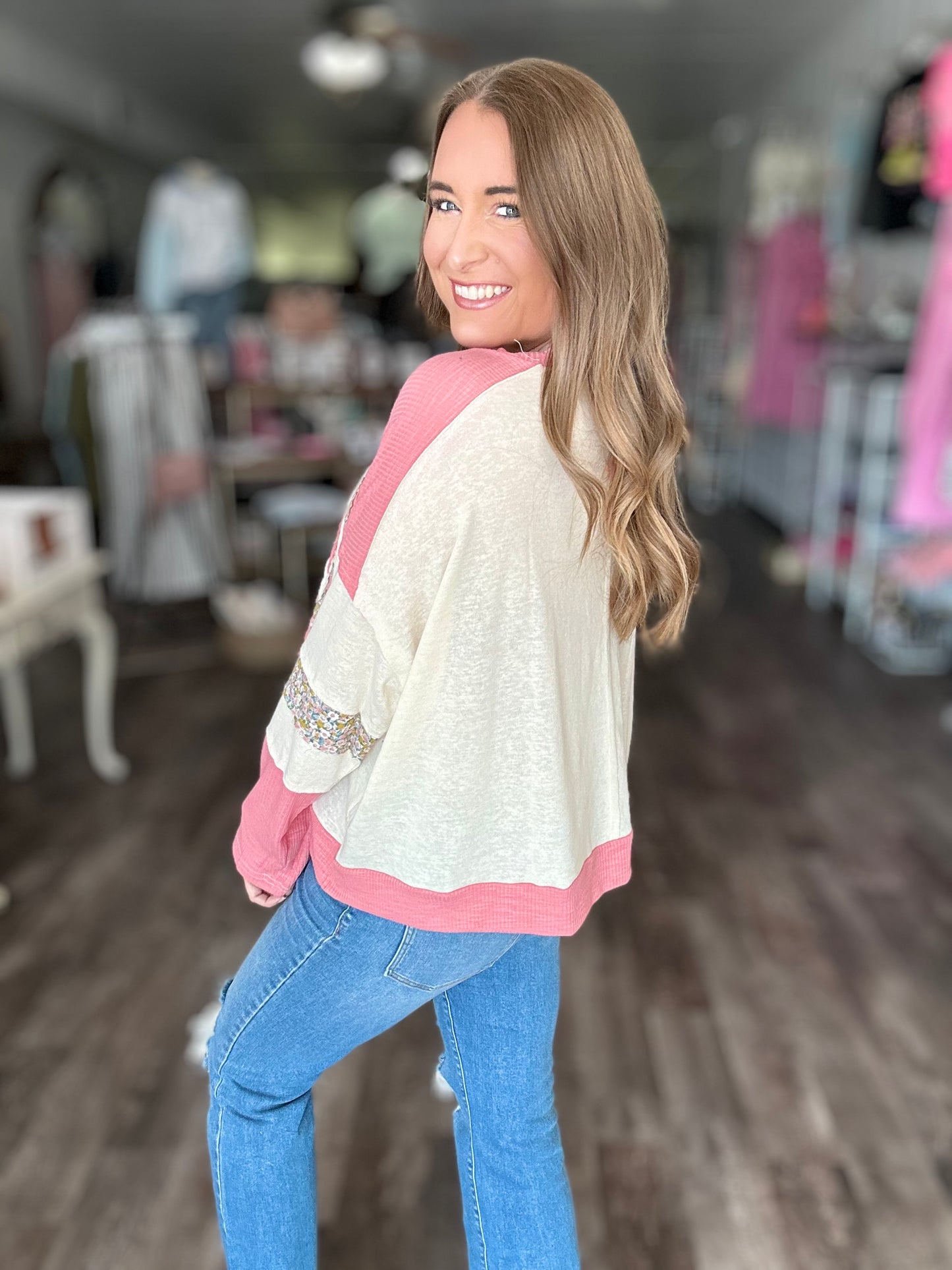 Catching Sunshine Oversized Top - Pink