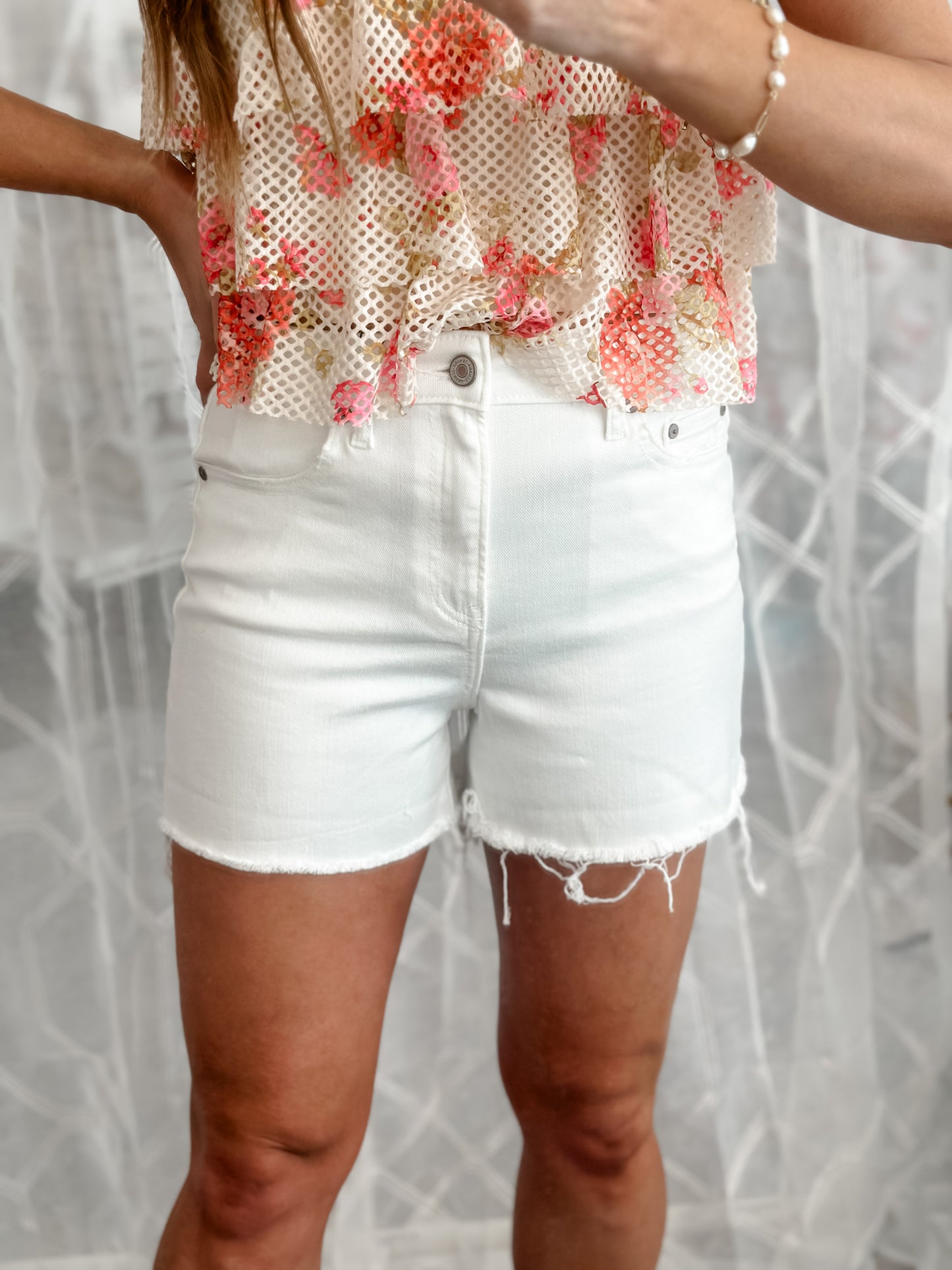RESTOCK Marley Raw Hem Denim Shorts