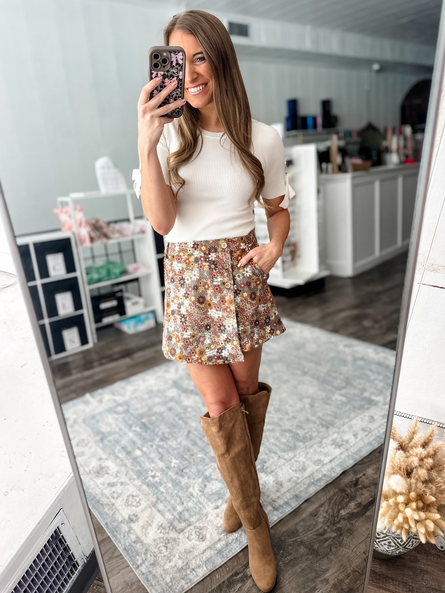 Living on Edge Floral Skort