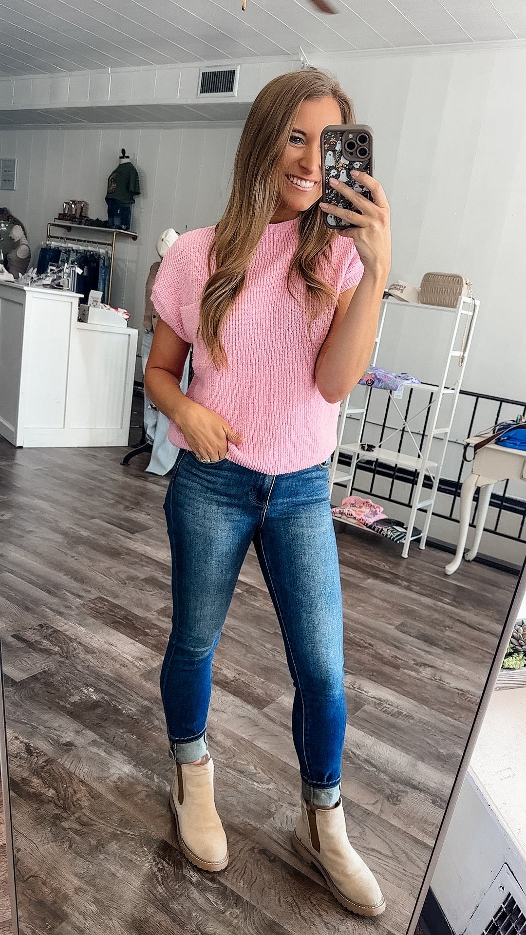 Pretty in Pink Sweater Knit Top