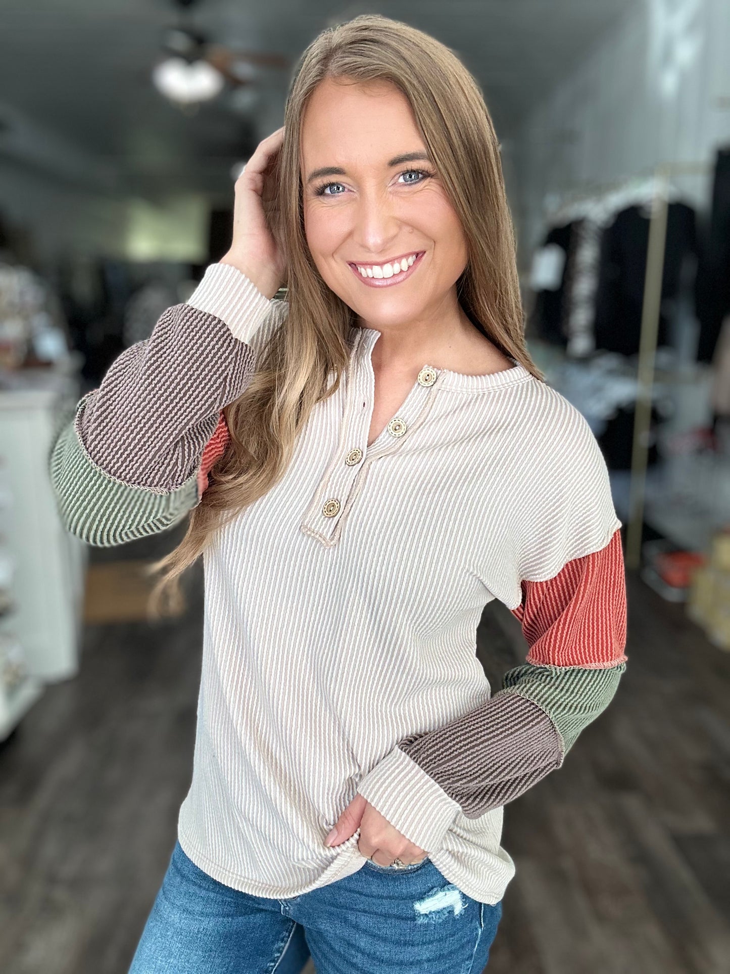 On Fall Time Ribbed Top