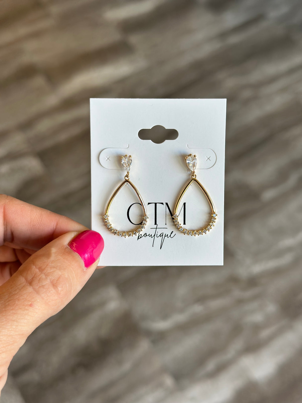 Sparkle Teardrop Earrings (Gold)