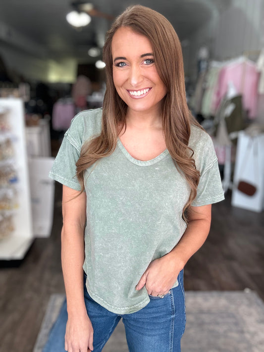 Always Around Washed Tee (Olive)