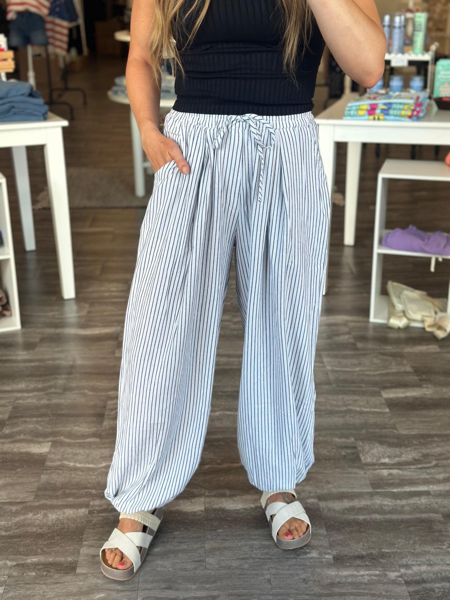 Mello State of Mind Striped Jogger Pants