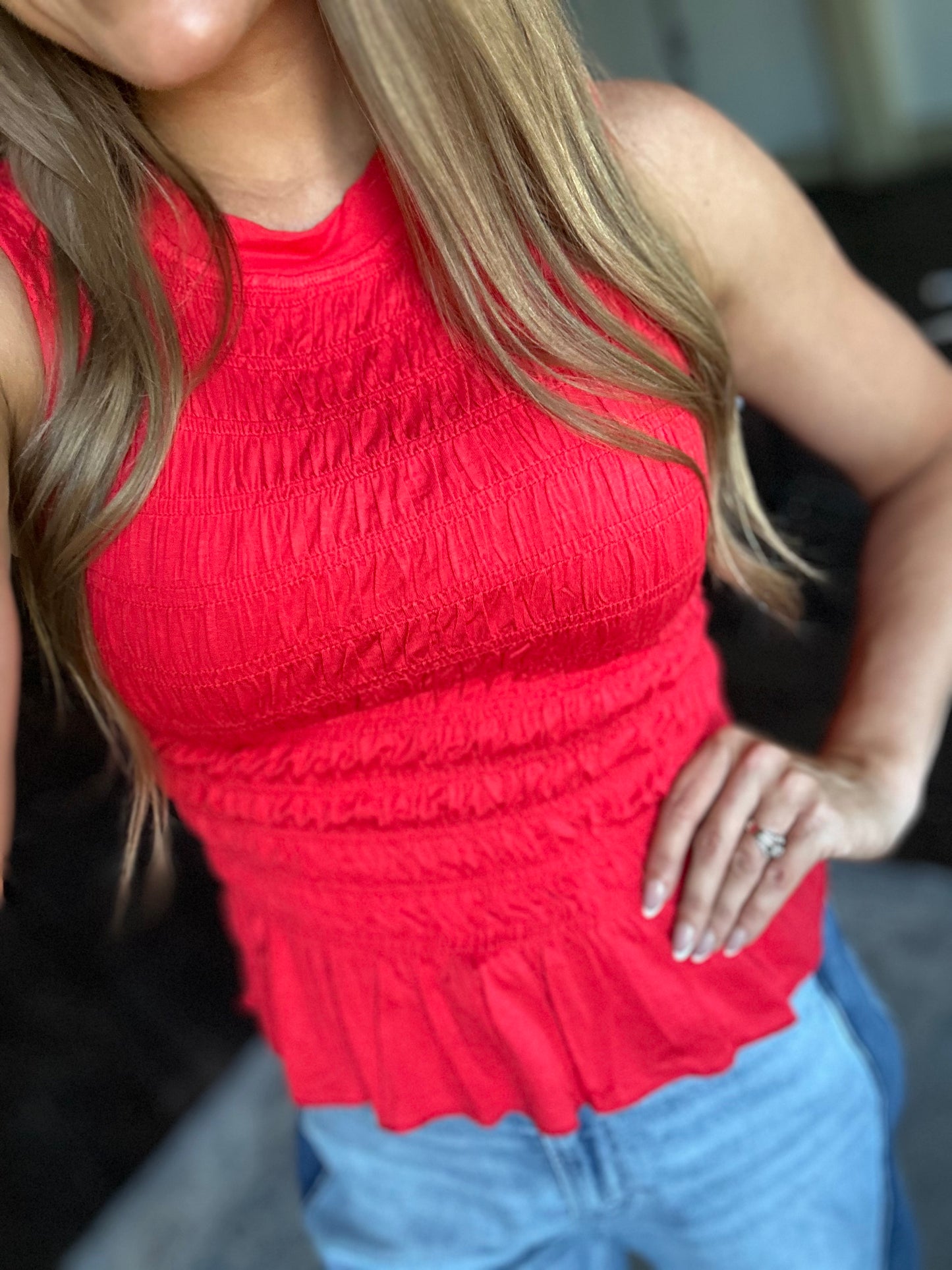 Just Be Simple Smocked Tank